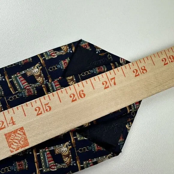 RARE‎ Salvatore Ferragamo Blue Resting Tigers Circus Silk Tie Italy 3.5x56